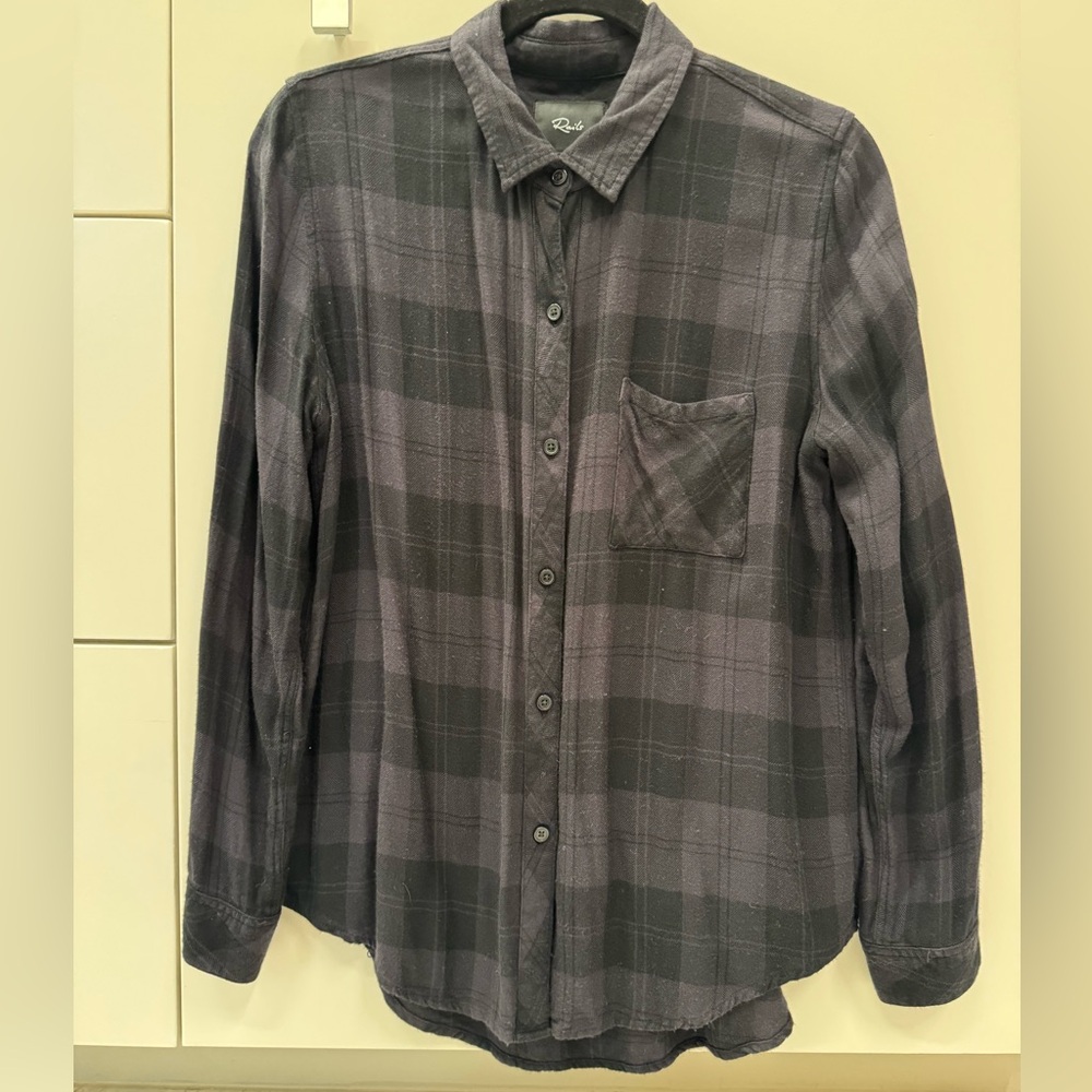 Rails Hunter plaid shirt black and grey size medium